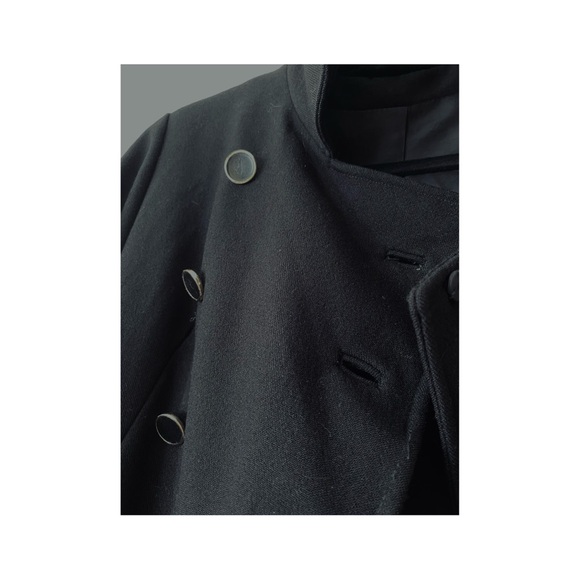 Vintage Black Military Pea Coat - Picture 4 of 7